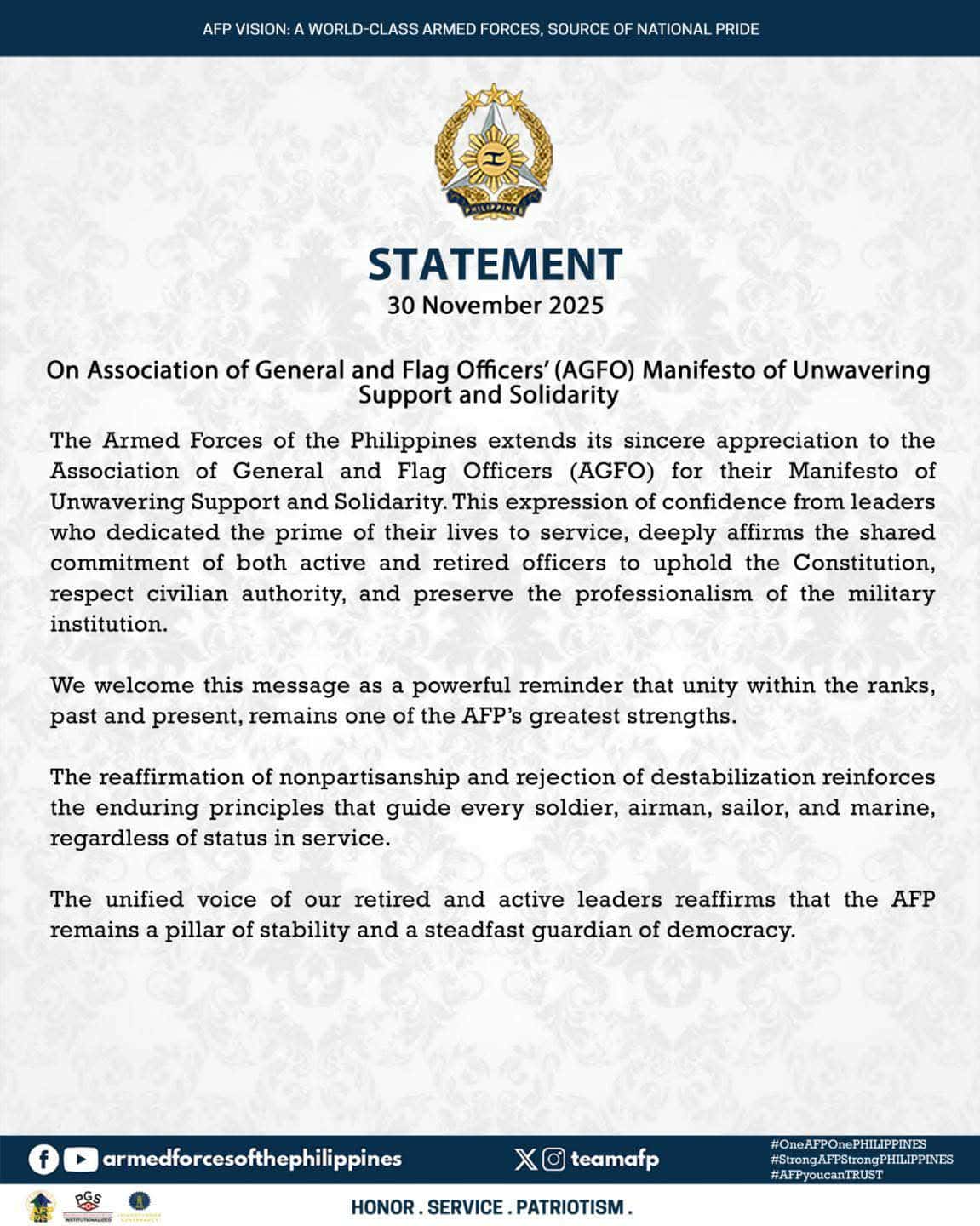 AGFO reiterates stance against destabilization efforts