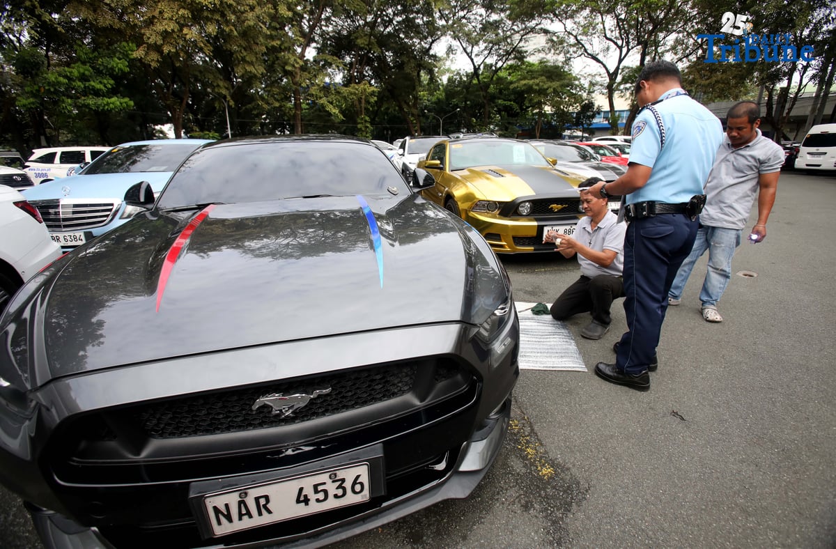 (December 01 2025) The Land Transportation Office Chief Assistant Secretary Marcus Lacanilao present to the media the more than 20  luxury cars impounded at LTO office in Quezon City on Monday December 1 2025, following the agency's operation in National Capital Region over the weekend.  LTO Chief Marcus Lacanilao highlighted that the majority of the violations involved unregistered cars and drivers lacking valid licenses. Photo/Analy Labor