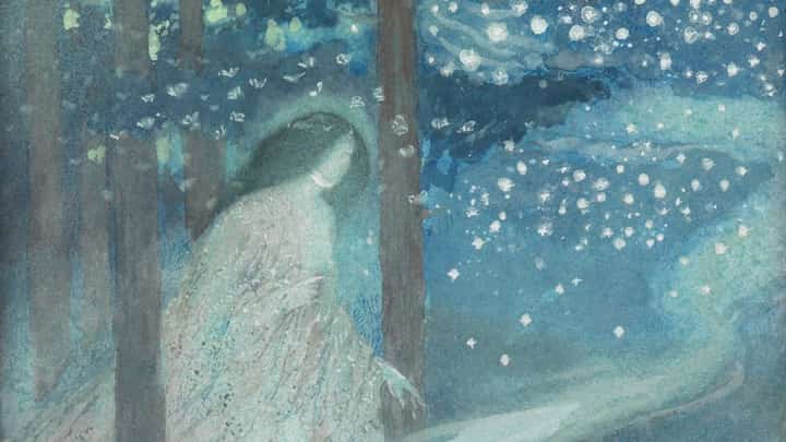 "Moth Time Watercolor," painting by Sidney Herbert Sime.