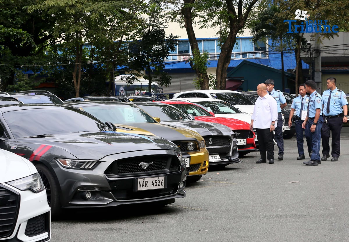 (December 01 2025) The Land Transportation Office Chief Assistant Secretary Marcus Lacanilao present to the media the more than 20  luxury cars impounded at LTO office in Quezon City on Monday December 1 2025, following the agency's operation in National Capital Region over the weekend.  LTO Chief Marcus Lacanilao highlighted that the majority of the violations involved unregistered cars and drivers lacking valid licenses. Photo/Analy Labor