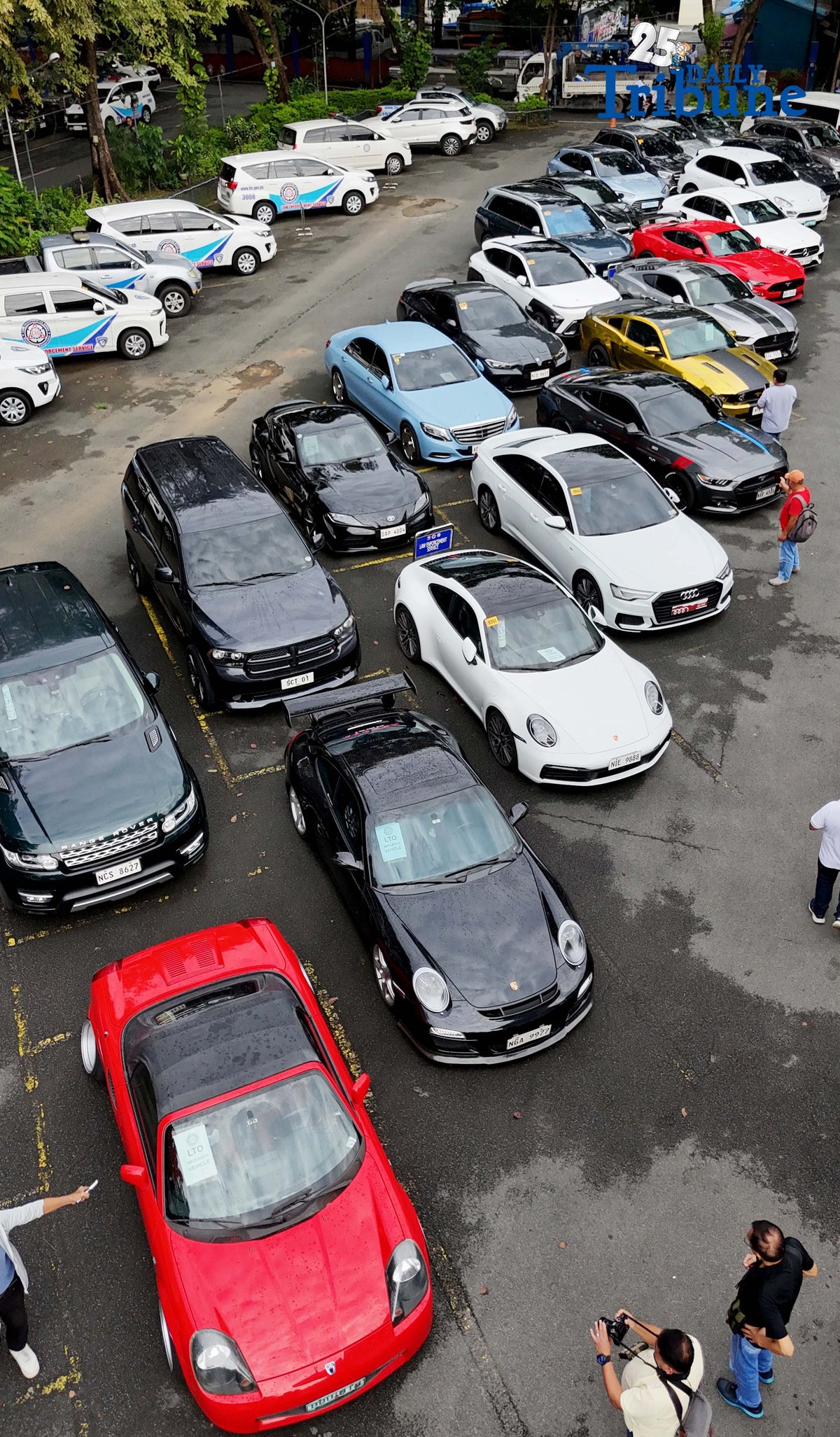 (December 01 2025) The Land Transportation Office Chief Assistant Secretary Marcus Lacanilao present to the media the more than 20  luxury cars impounded at LTO office in Quezon City on Monday December 1 2025, following the agency's operation in National Capital Region over the weekend.  LTO Chief Marcus Lacanilao highlighted that the majority of the violations involved unregistered cars and drivers lacking valid licenses. Photo/Analy Labor