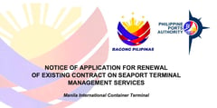 Notice of Application for Renewal of of existing contract on Seaport Terminal Management Services