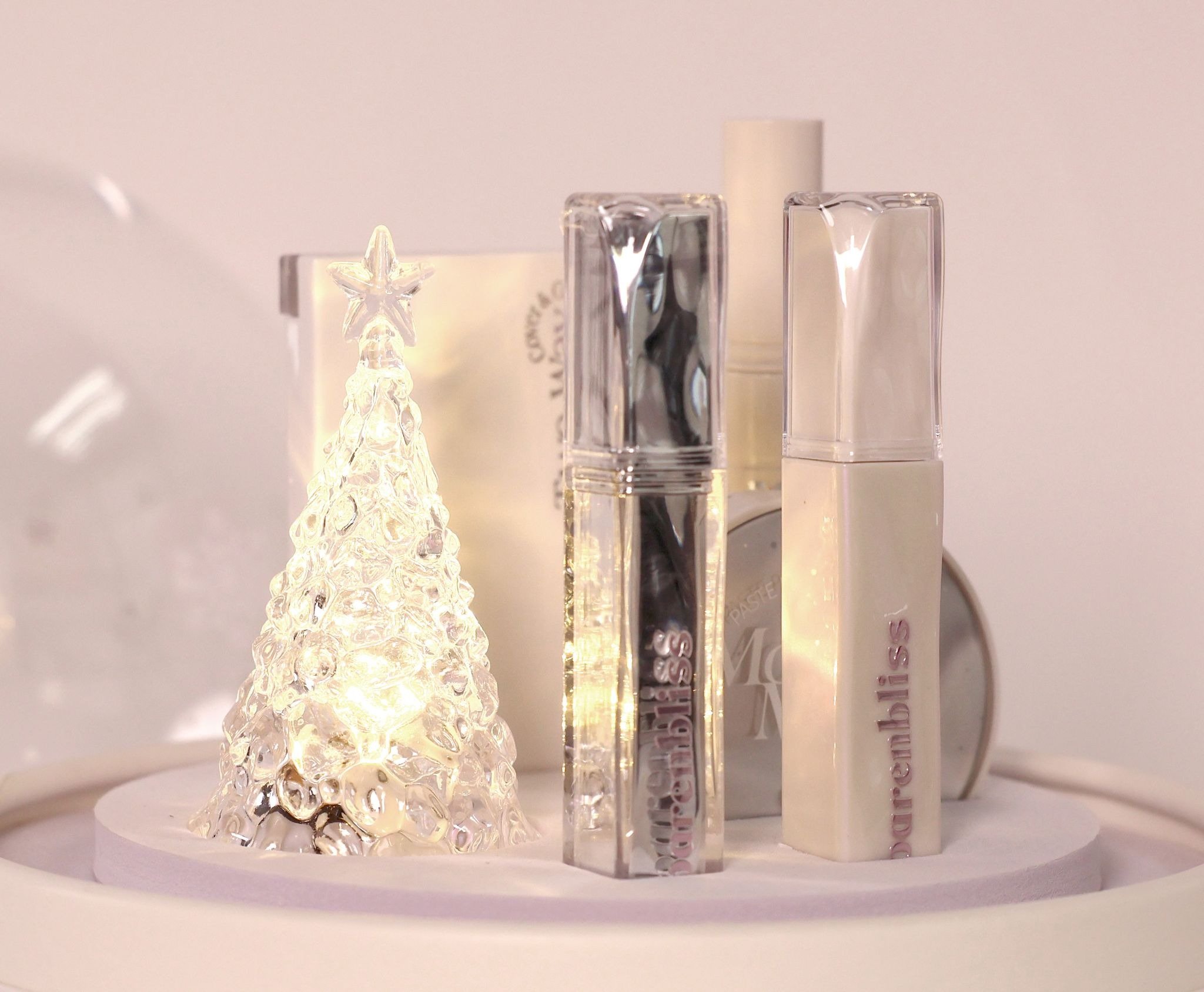 The limited-edition snow globe box with a light-up Christmas tree.