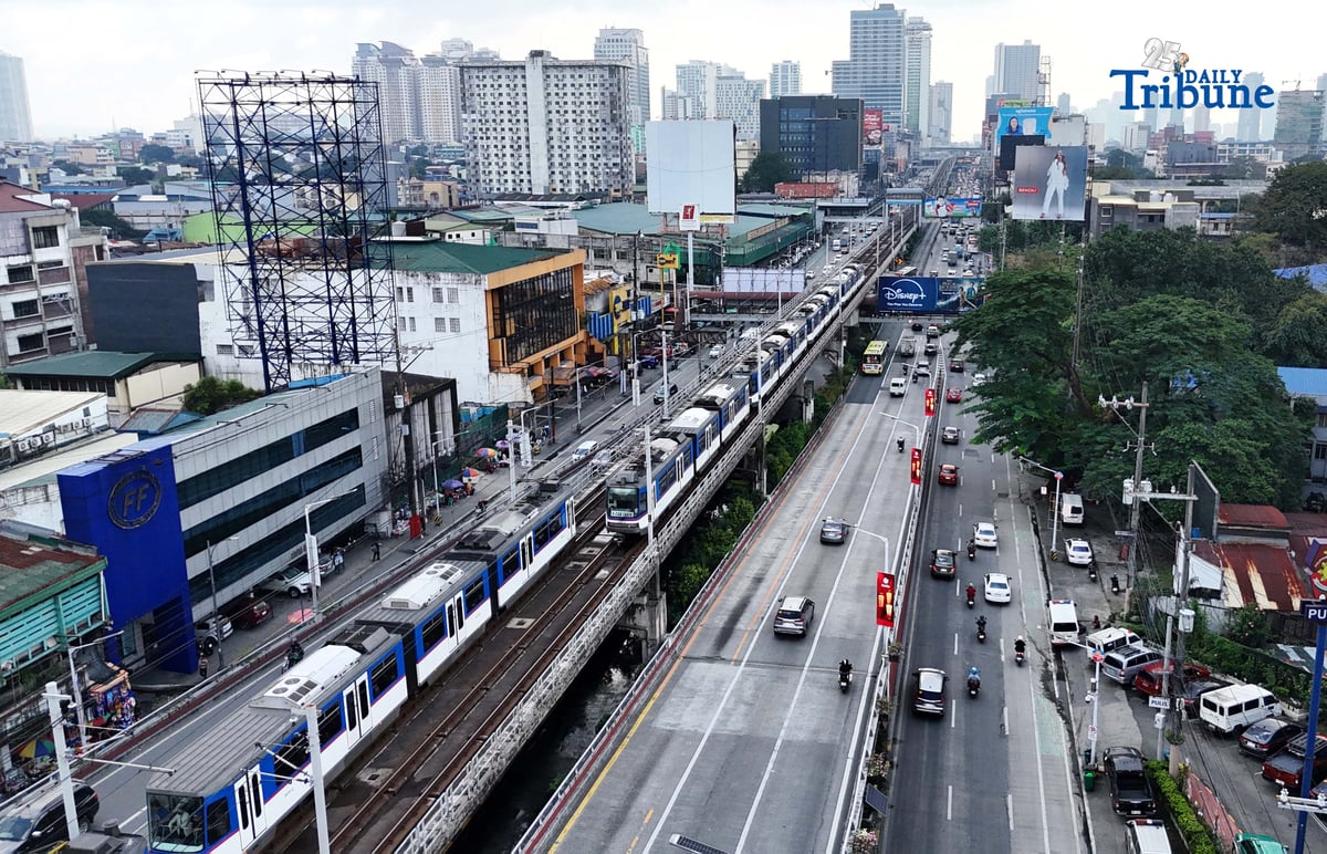 (December 03 2025) Metro Rail Transit (MRT3) were seen on the track passing in Quezon City on Wednesday December 3 2025. The Department of Transportation (DOTr) said three sets of three-car Dalian trains will be deployed starting December 25, 2025 to accommodate more passengers during the holiday rush. Photo/Analy Labor
