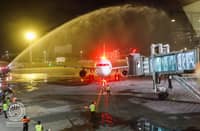 The inaugural Ho Chi Minh-Manila flight was greeted with a water cannon salute upon its arrival at the Ninoy Aquino International Airport Terminal 1 on Sunday, 23 November.