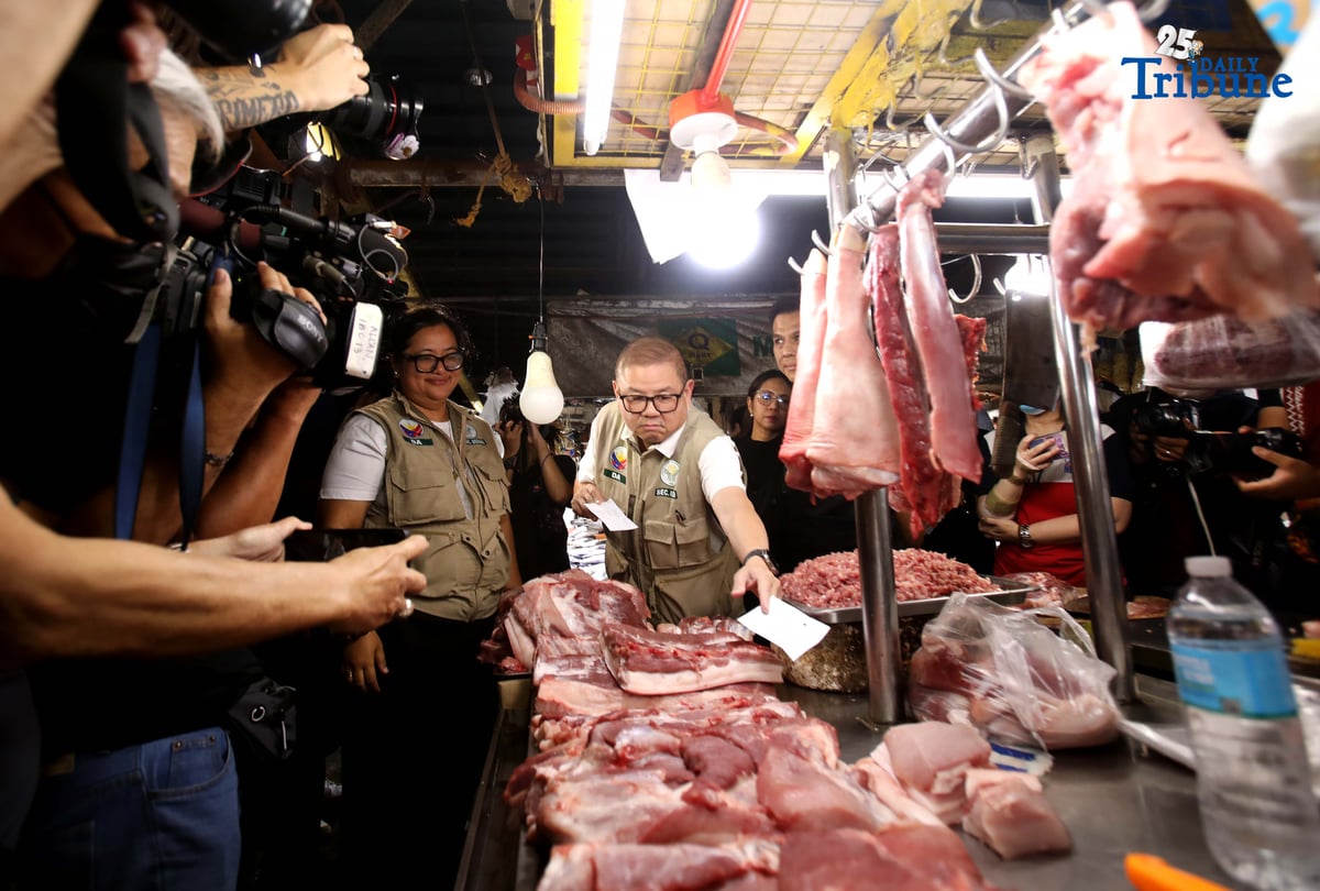 (December 05 2025) Department of Agriculture Secretary Francisco P. Tiu Laurel Jr conducted an inspection at Mega Qmart in Quezon City on Friday December 5 2025, to monitor the maximum suggested retail prices MSRP , specially on the meat and vegetables , to stabilize the price ahead of Christmas holidays, He said the Department of Agriculture is intensifying efforts to keep food prices stable through the holiday season, pointing to the sharp drop in rice, corn, vegetable, and meat prices and their crucial role in preserving the spending power of Filipino consumers—especially the poor. Photo/Analy Labor