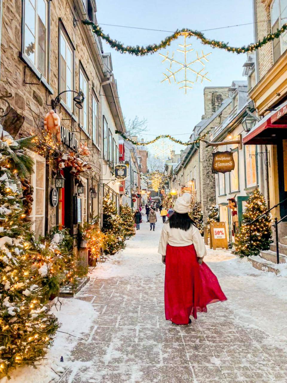 Québec City is known for its 17th-century stone architecture and the German Christmas Market.