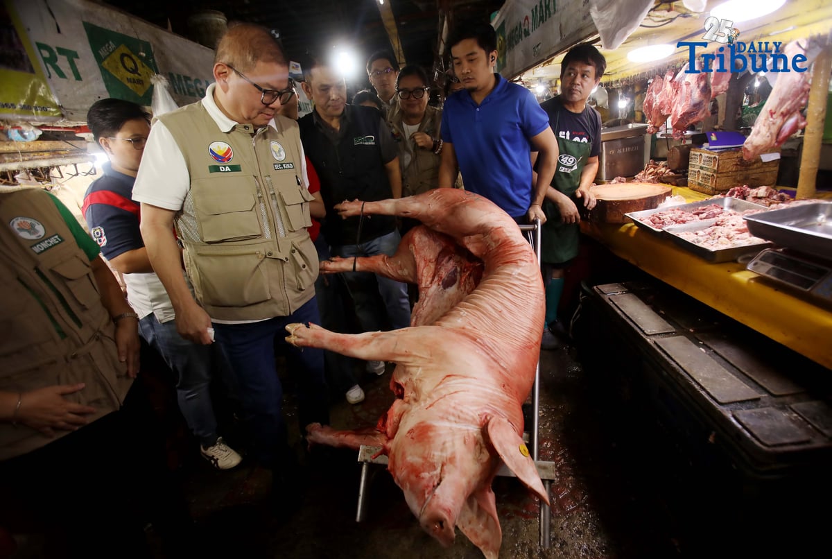 (December 05 2025) Department of Agriculture Secretary Francisco P. Tiu Laurel Jr conducted an inspection at Mega Qmart in Quezon City on Friday December 5 2025, to monitor the maximum suggested retail prices MSRP , specially on the meat and vegetables , to stabilize the price ahead of Christmas holidays, He said the Department of Agriculture is intensifying efforts to keep food prices stable through the holiday season, pointing to the sharp drop in rice, corn, vegetable, and meat prices and their crucial role in preserving the spending power of Filipino consumers—especially the poor. Photo/Analy Labor