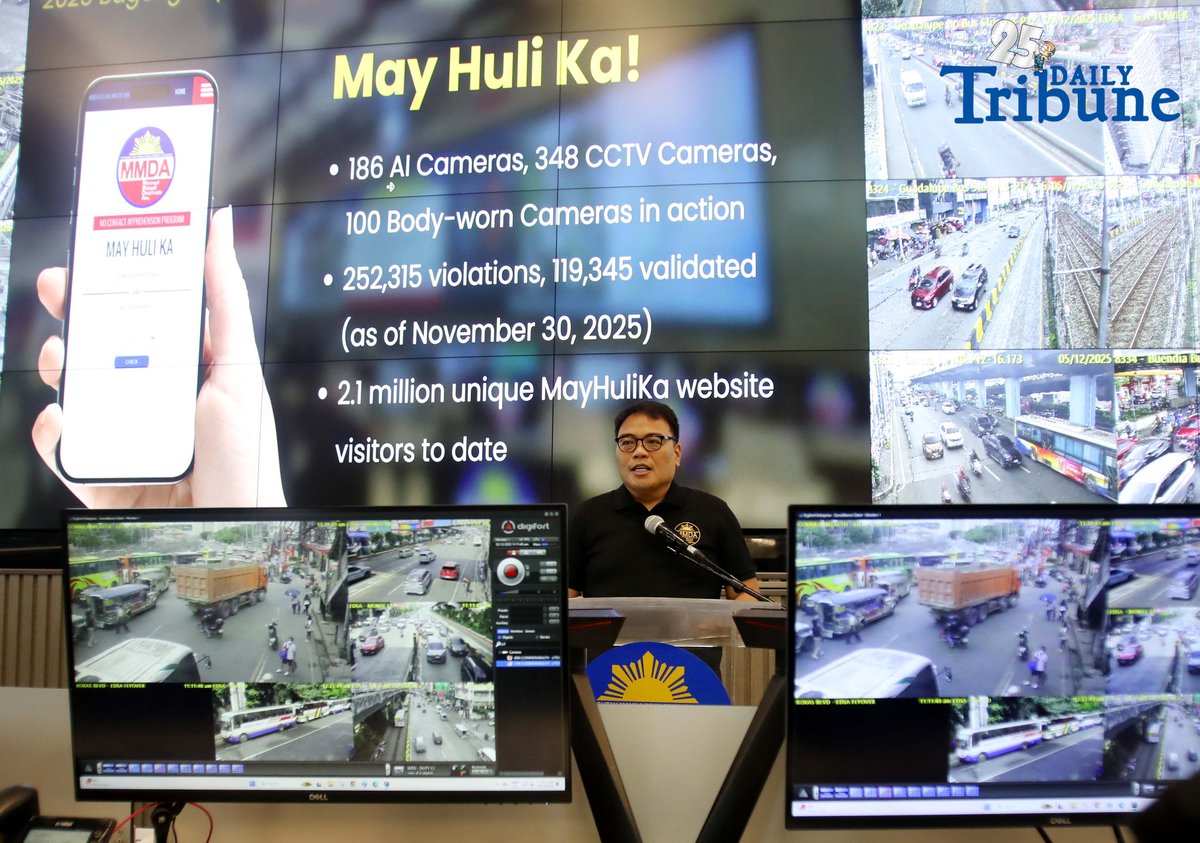 (December 05 2025) Metropolitan Manila Development Authority MMDA Chairman Atty. Don Artes, present the new features of the May Huli Ka website, a web-based platform that enables vehicle owners to conveniently check traffic violations under the agency's No Contact Apprehension Policy, held at MMDA office in Pasig City on Friday December 5 2025. Photo/Analy Labor