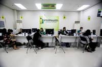 A steady flow of PhilHealth members at the Mother Ignacia branch in Quezon City.