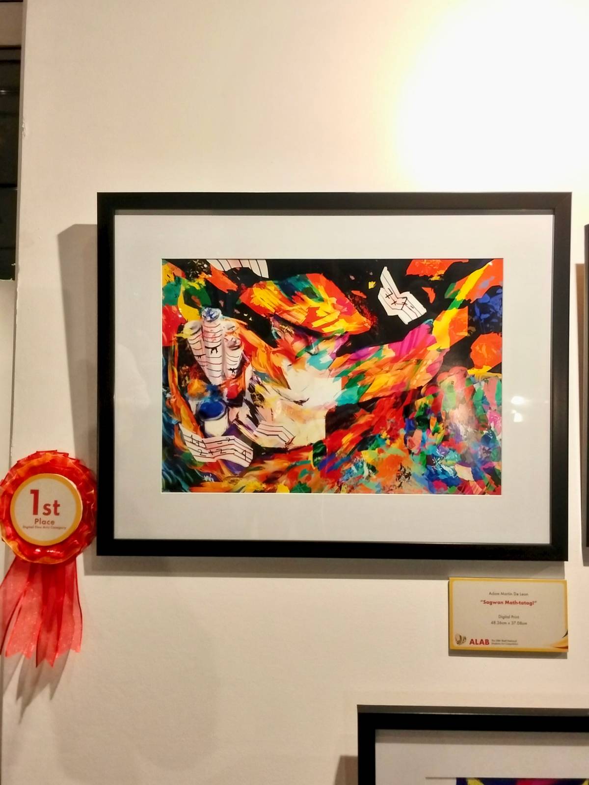 "Sagwan Math-tatag!" by Adam Martin De Leon, first place in the Digital Fine Arts category. De Leon said the piece was inspired by his part-time work helping Filipino elementary pupils appreciate mathematics and overcome their fear of the subject.
