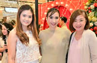 ELAINE Judan, Rustan Marketing Corporation Beauty and Cosmetics Division brand manager Abby Tabladillo and Audrey Canta, Rustan Marketing Corporation Beauty and Cosmetics Division Division manager.