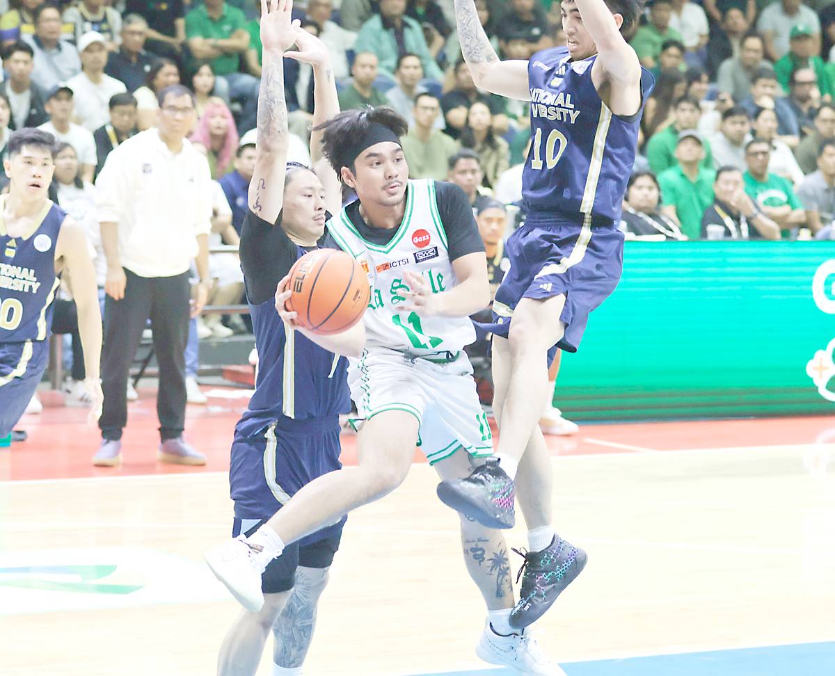 JACOB Cortez barrels his way to a 29-point performance in La Salle’s 78-73 victory and ousting of NU in Game 3 of their Season 88 UAAP men’s basketball best-of-three semifinal series Saturday at the Smart Araneta Coliseum.