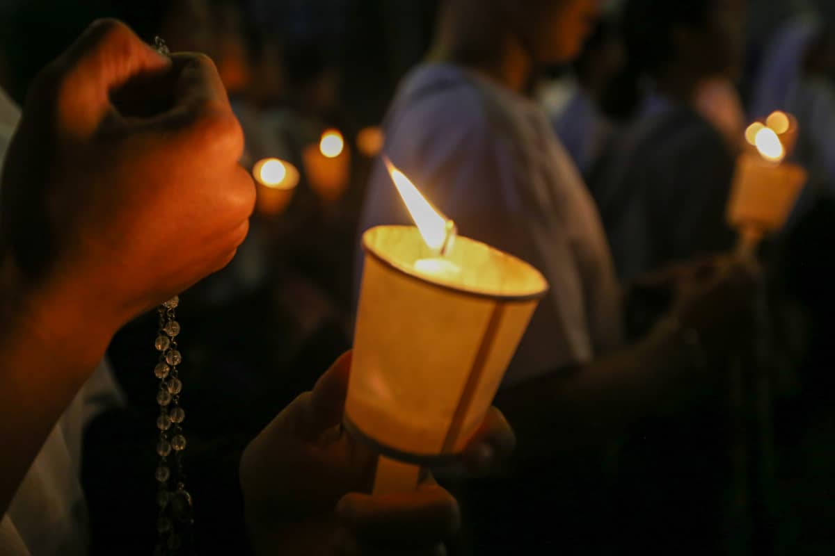 HUNDREDS of devotees gather and join the Grand Marian Procession inside the ‘Walled City,’ Intramuros, Manila, on the eve of the Feast of the Immaculate Conception, Sunday. Images of the Virgin Mother from various churches in Metro Manila and nearby provinces join the procession in honor of their Patroness.