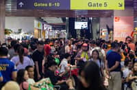 PASSENGERS continue to flock the Parañaque Integrated Terminal Exchange on Sunday ahead of the celebration of the holiday season.