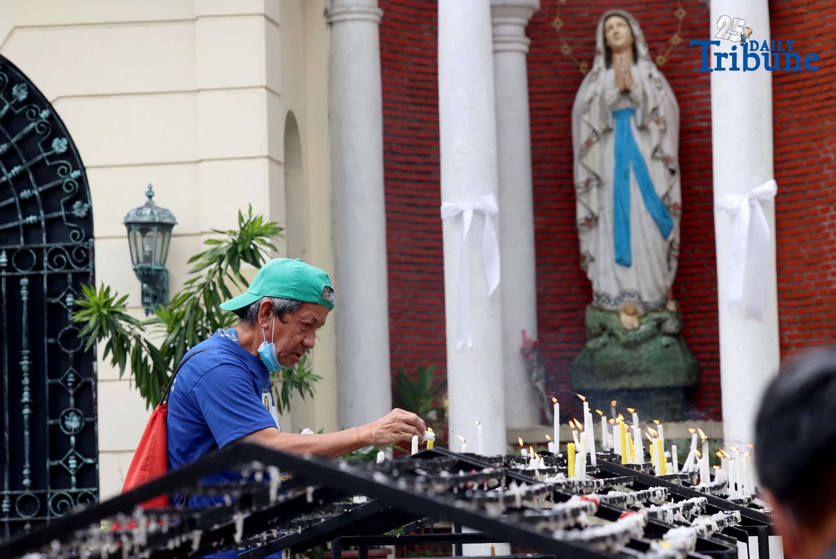 Devotees attended the Mass of the Blessed Virgin Mary for the Feast of the Immaculate Conception and lit candles at the Immaculate Conception Cathedral of Cubao in Quezon City on Monday, 8 December 2025.