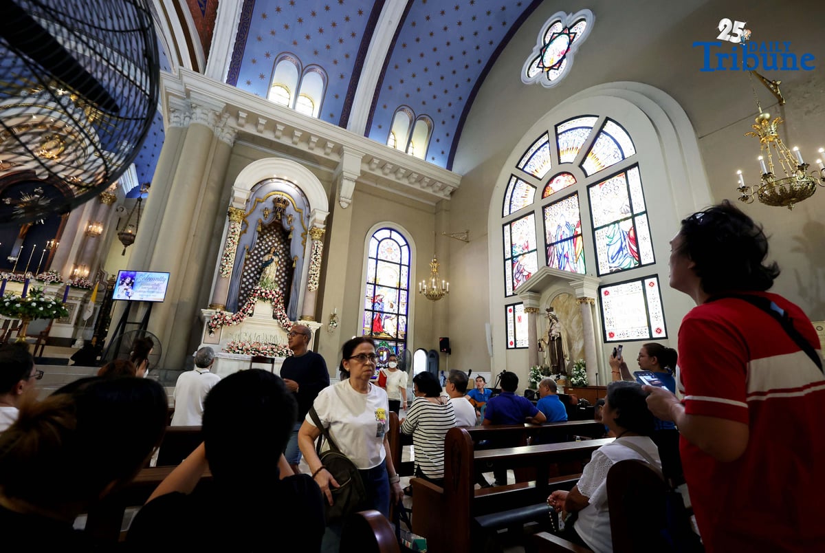 Devotees attended the Mass of the Blessed Virgin Mary for the Feast of the Immaculate Conception and lit candles at the Immaculate Conception Cathedral of Cubao in Quezon City on Monday, 8 December 2025.