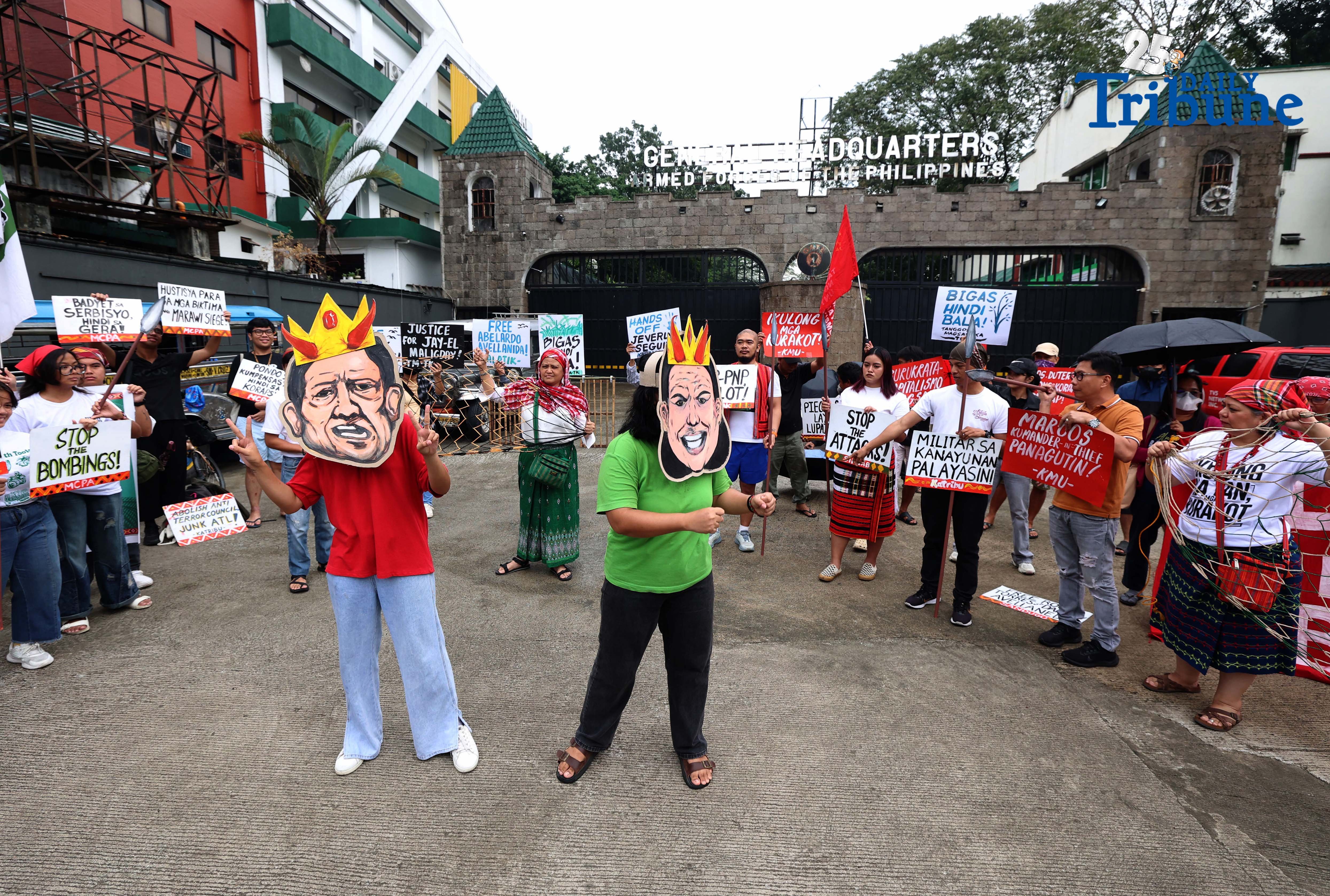 Militant, Indigenous groups mark Human Rights Day with protest at Camp Aguinaldo