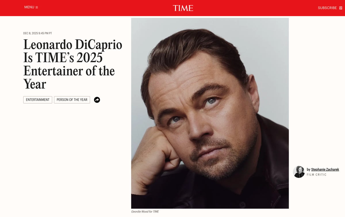 Another battle won: Time names DiCaprio as Entertainer of the Year