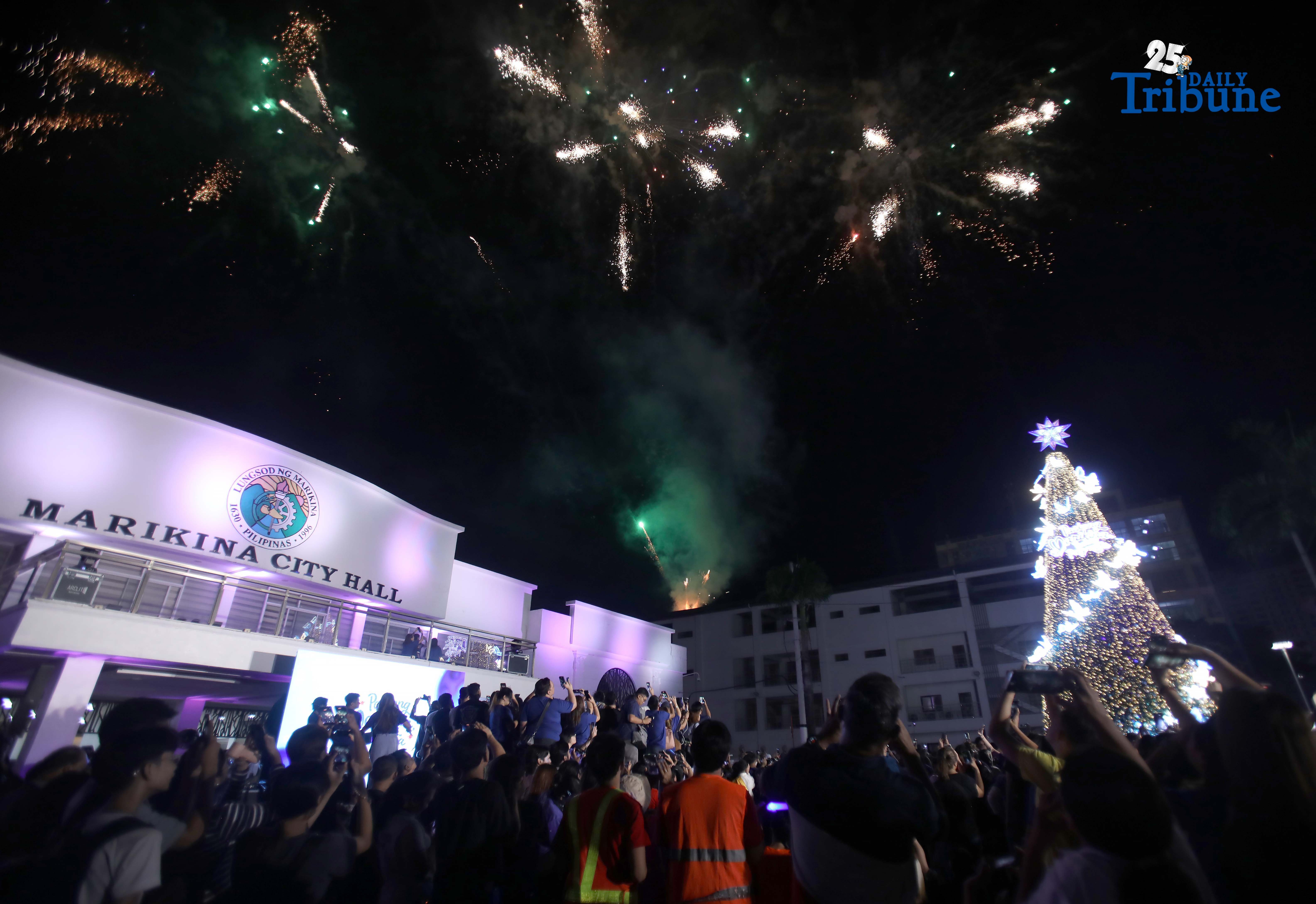 Marikina lights up giant Christmas tree for cityhood anniversary