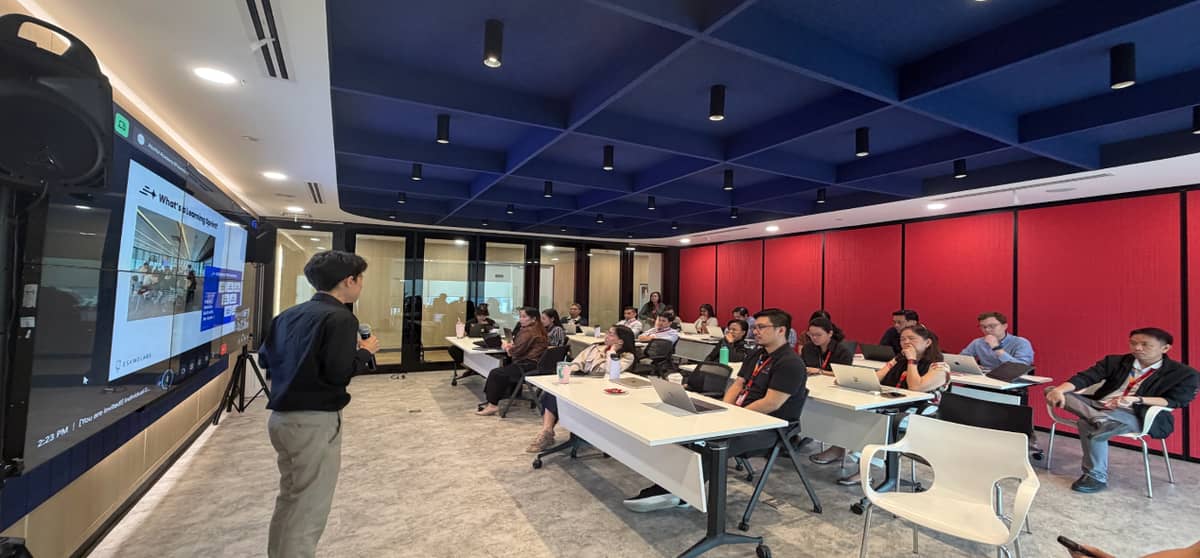 The team leaders gather to discuss data and digital literacy, building their confidence in using data through teaching ways on how to sort, gather, clean, and present it.