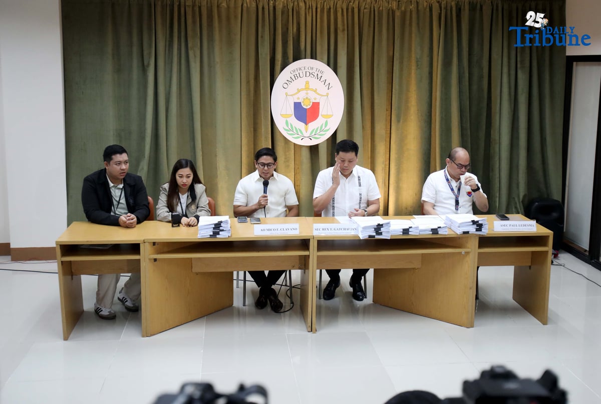 (December 11 2025) The Department of Social Welfare and Development (DSWD) Sec. Rex Gatchalian filed criminal cases before the Ombudsman with Ombudsman spox Mico Clavano, against local officials involved in the anomalies behind the cash aid under the Assistance to Individuals in Crisis Situation (AICS) in Iloilo City, on Thursday December 11 2025. the local officials were reported to have cut the cash aids granted to individuals already in crisis. Photo/Analy Labor