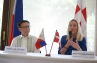 DEPARTMENT of Migrant Workers Secretary Hans Cacdac and Danish Minister for Senior Citizens Mette Kierkgaard sign a new bilateral program to recruit Filipino care workers during a briefing in Makati City on Thursday.