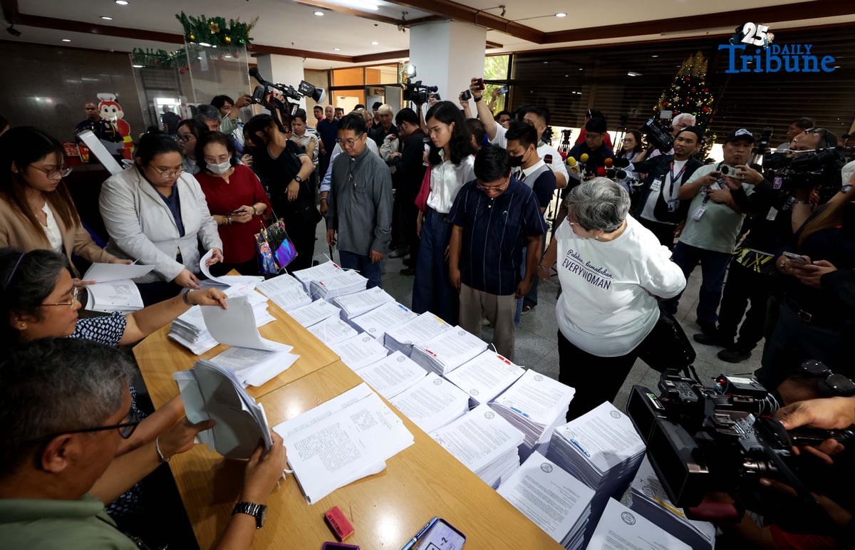 Religious groups file a complaint affidavit before the Office of the Ombudsman on Friday, December 12, 2025, against Vice President Sara Duterte and 15 officials from the Office of the Vice President and the Department of Education, alleging the diversion, misuse, and concealment of P612.5 million in confidential funds through coordinated schemes across both agencies.