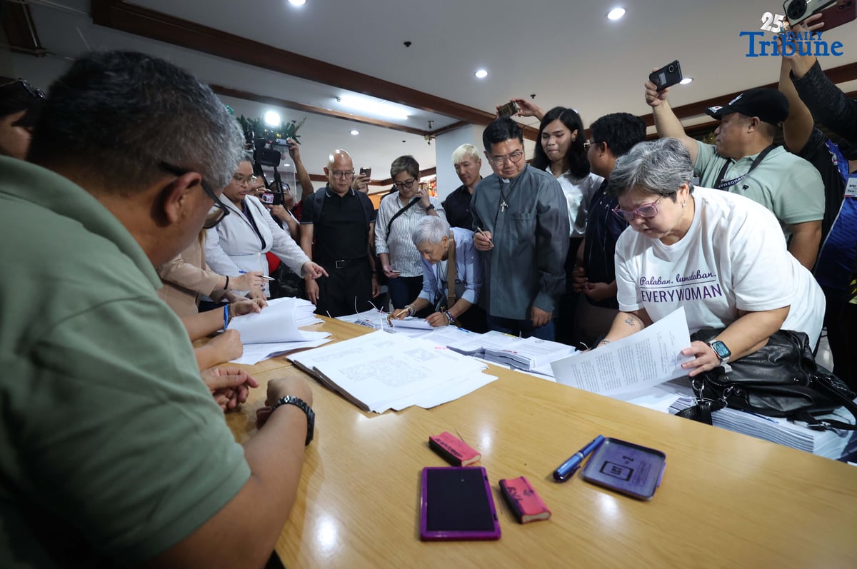 Religious groups file a complaint affidavit before the Office of the Ombudsman on Friday, December 12, 2025, against Vice President Sara Duterte and 15 officials from the Office of the Vice President and the Department of Education, alleging the diversion, misuse, and concealment of P612.5 million in confidential funds through coordinated schemes across both agencies.