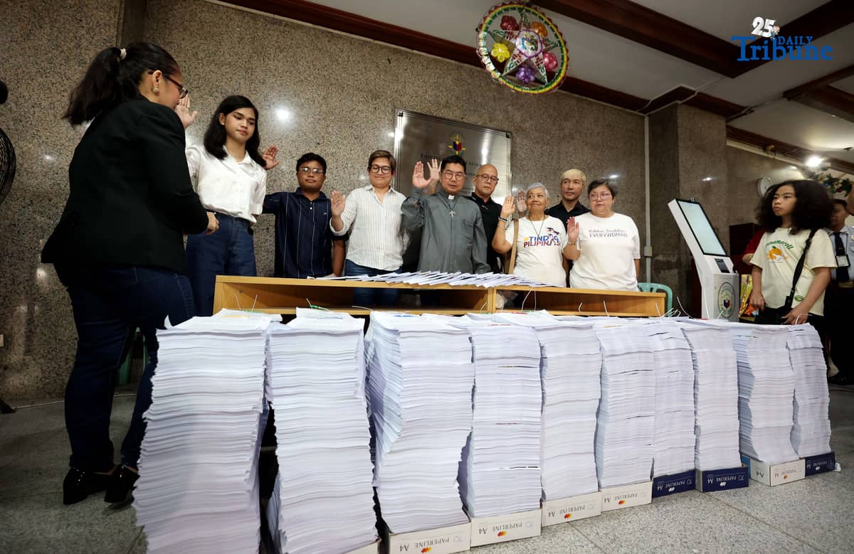 Religious groups file a complaint affidavit before the Office of the Ombudsman on Friday, December 12, 2025, against Vice President Sara Duterte and 15 officials from the Office of the Vice President and the Department of Education, alleging the diversion, misuse, and concealment of P612.5 million in confidential funds through coordinated schemes across both agencies.