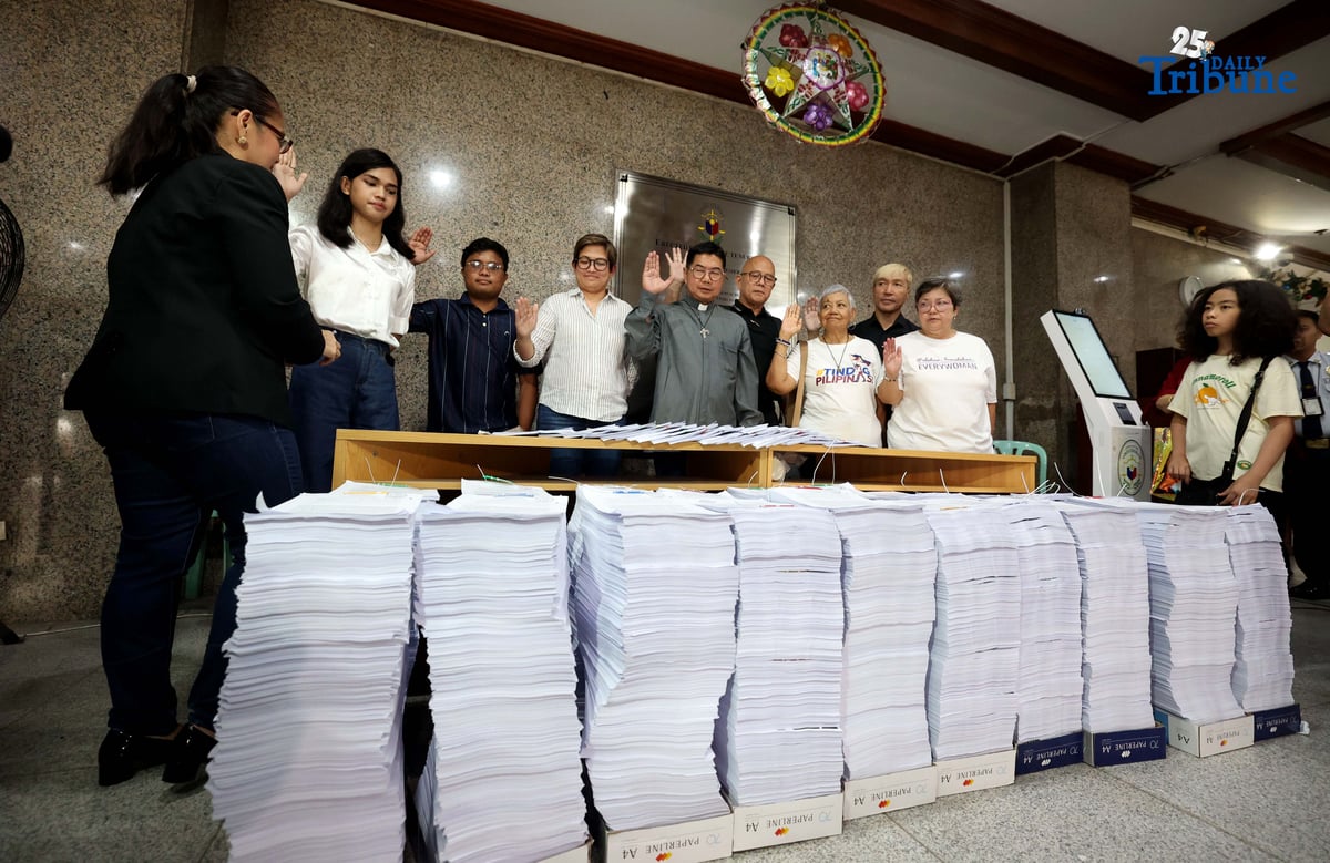 Religious groups file a complaint affidavit before the Office of the Ombudsman on Friday, December 12, 2025, against Vice President Sara Duterte and 15 officials from the Office of the Vice President and the Department of Education, alleging the diversion, misuse, and concealment of P612.5 million in confidential funds through coordinated schemes across both agencies.