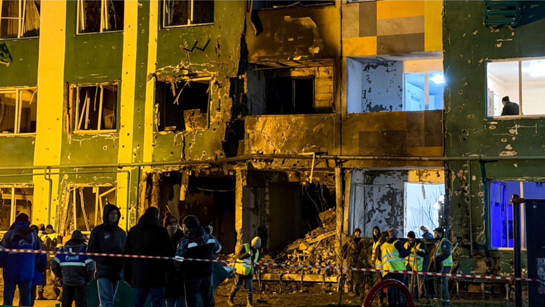 Ukrainian drone hits apartment block, 7 injured