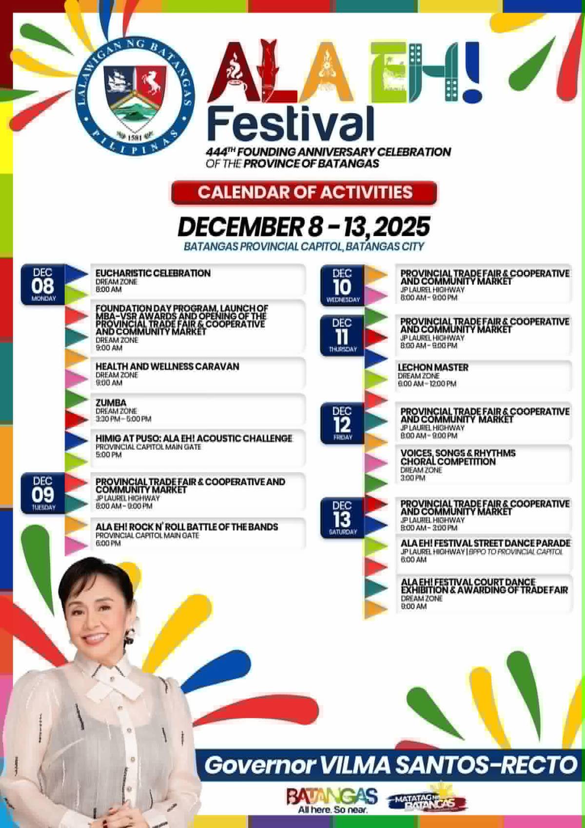 Ala Eh! Festival 2025 Calendar of Activities.