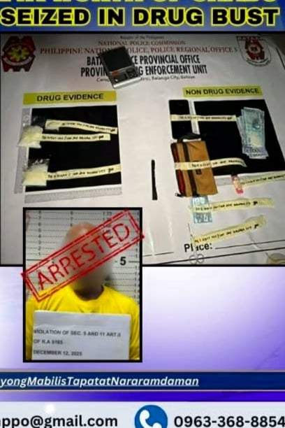 P714k drugs seized in Balanga City