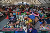 DISPLACED residents rest at an evacuation center at Chang International Circuit in the Thai border province of Buriram on 13 December 2025, amid military clashes along the Cambodia-Thailand border.