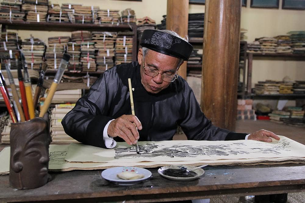 DÔNG Ho folk woodblock printing in Vietnam.