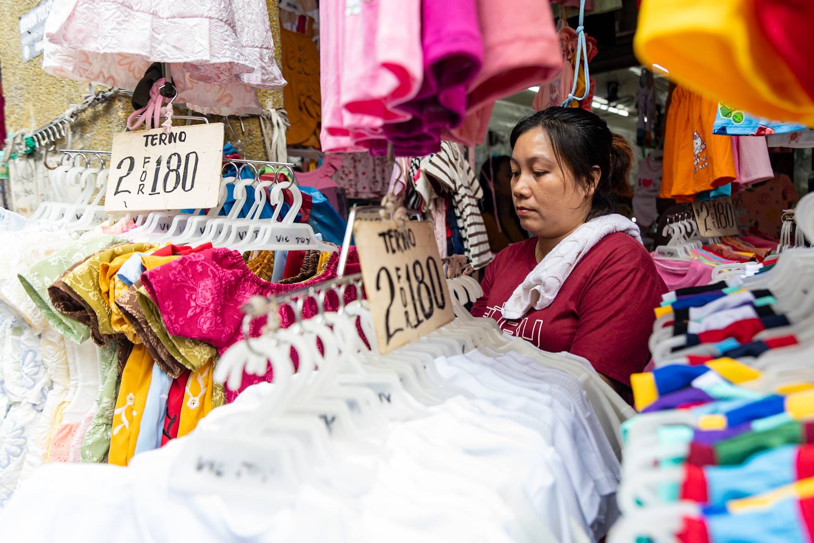 People flock to Quiapo in Manila to buy Christmas gifts on Tuesday, 16 December 2025, nine days before Christmas.