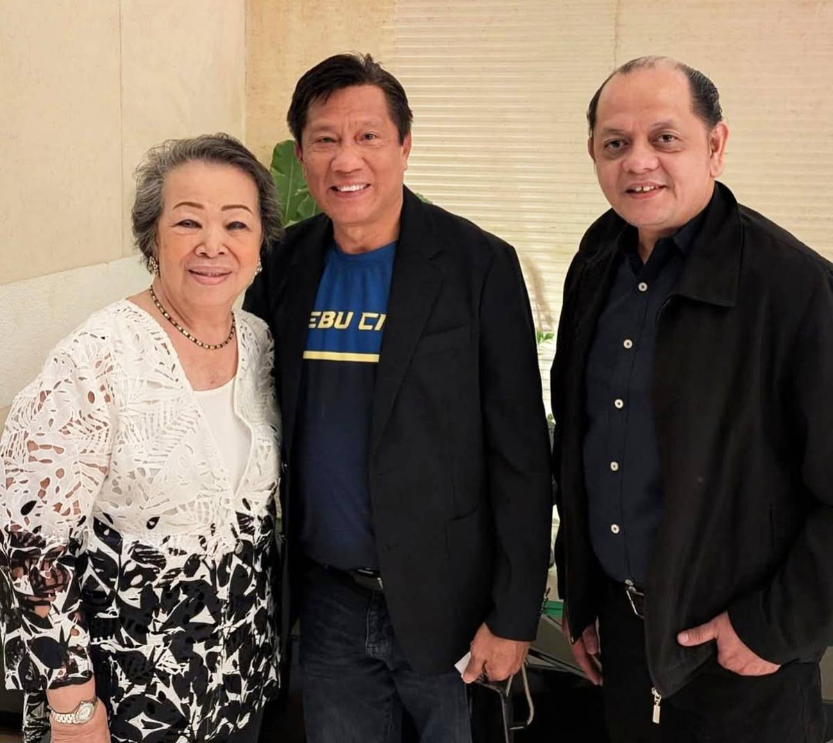 CEBU City Mayor Nestor Archival with Doctor Vivina Chiu and Earl Vaño.