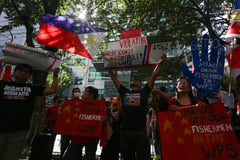 Protesters condemn China's action on Philippines' EEZ