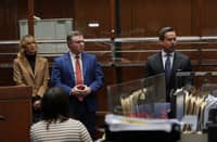 Alan Jackson, attorney for Nick Reiner, speaks in court on December 17, 2025 in Los Angeles to defend Reiner at his arraignment on two counts of first degree murder over the brutal slaying of his parents in their luxury Los Angeles home on December 14. The double killing of movie director Rob Reiner and his wife Michele Singer Reiner in their Los Angeles home sent shockwaves through Hollywood and the political world.