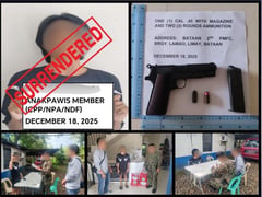 Former Anakpawis member surrenders to police in Bataan