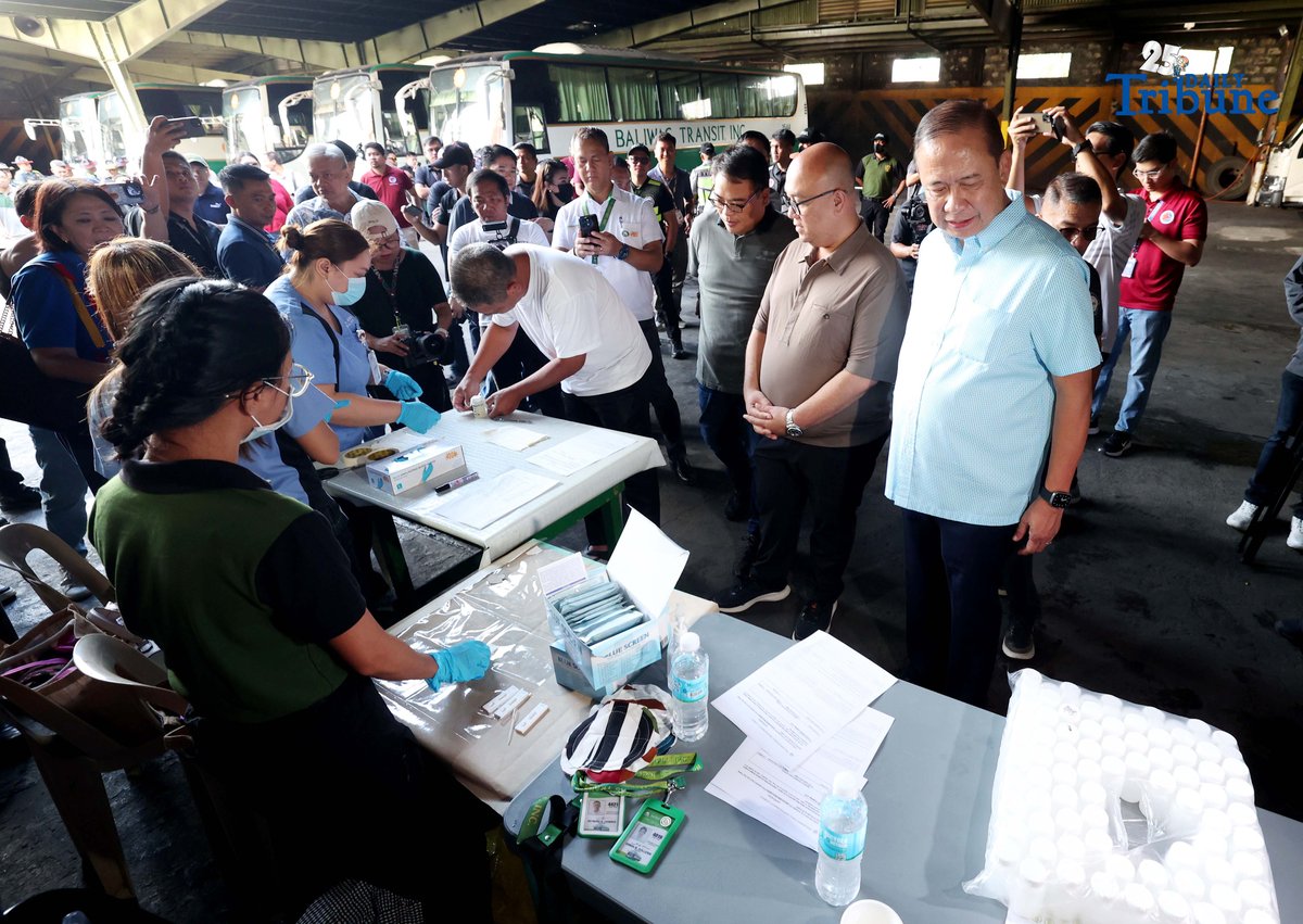Officials from the Metropolitan Manila Development Authority, Department of Transportation, Land Transportation Office, and Land Transportation Franchising and Regulatory Board conduct a joint inspection of provincial bus terminals in Cubao, Quezon City on Thursday as part of an inter-agency traffic and transport management effort amid heavy passenger volume during the holiday season.