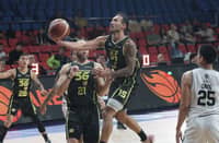 JORDAN Heading of TNT soars for a layup during their PBA Philippine Cup game against Blackwater on Friday. The Tropang 5G prevailed, 113-96.