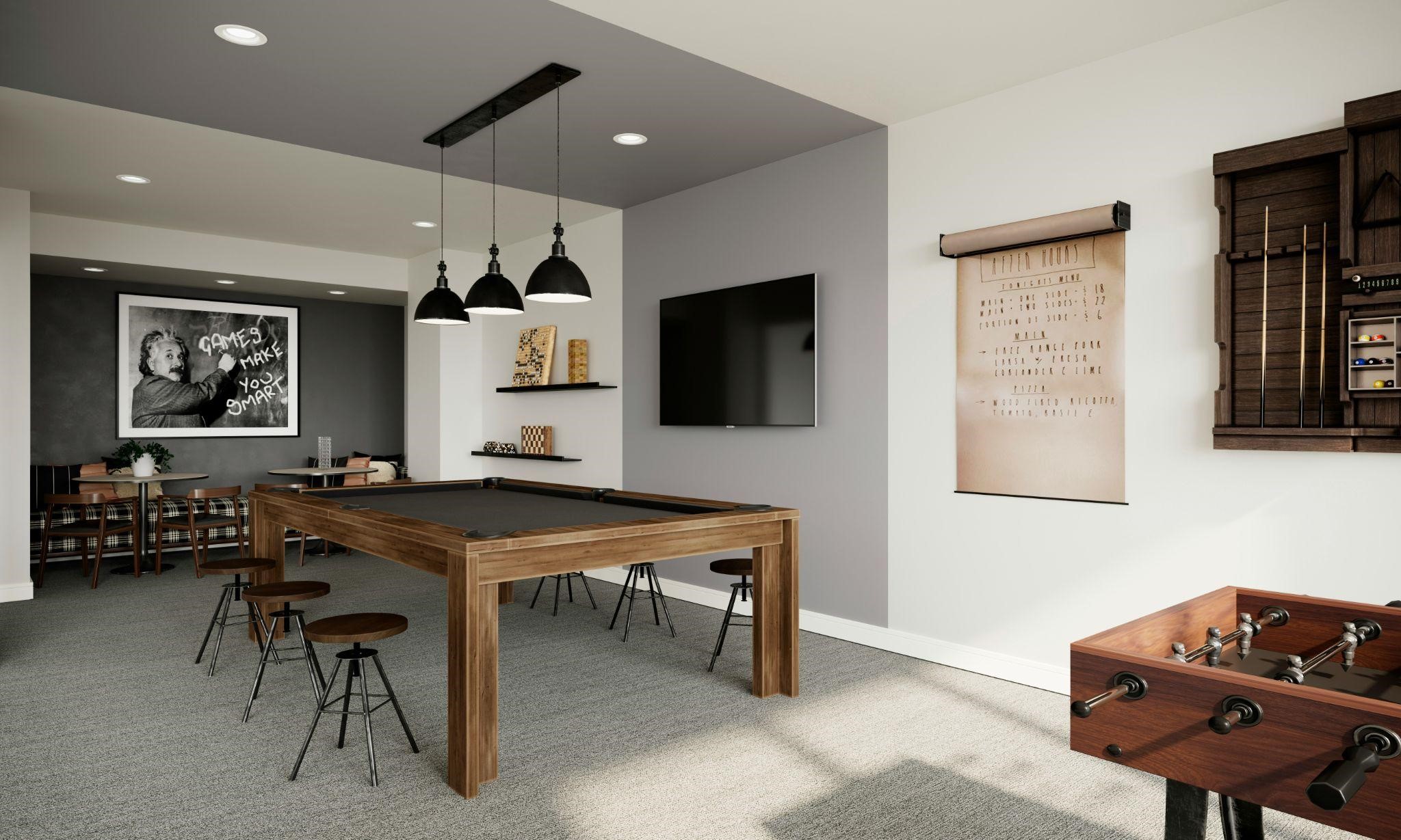 A MODERN game room made for effortless leisure during staycations.