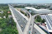 THE SLEX stretch experiences heavier holiday traffic. The Land Transportation Office launches a mobile hub to monitor road conditions and assist motorists.