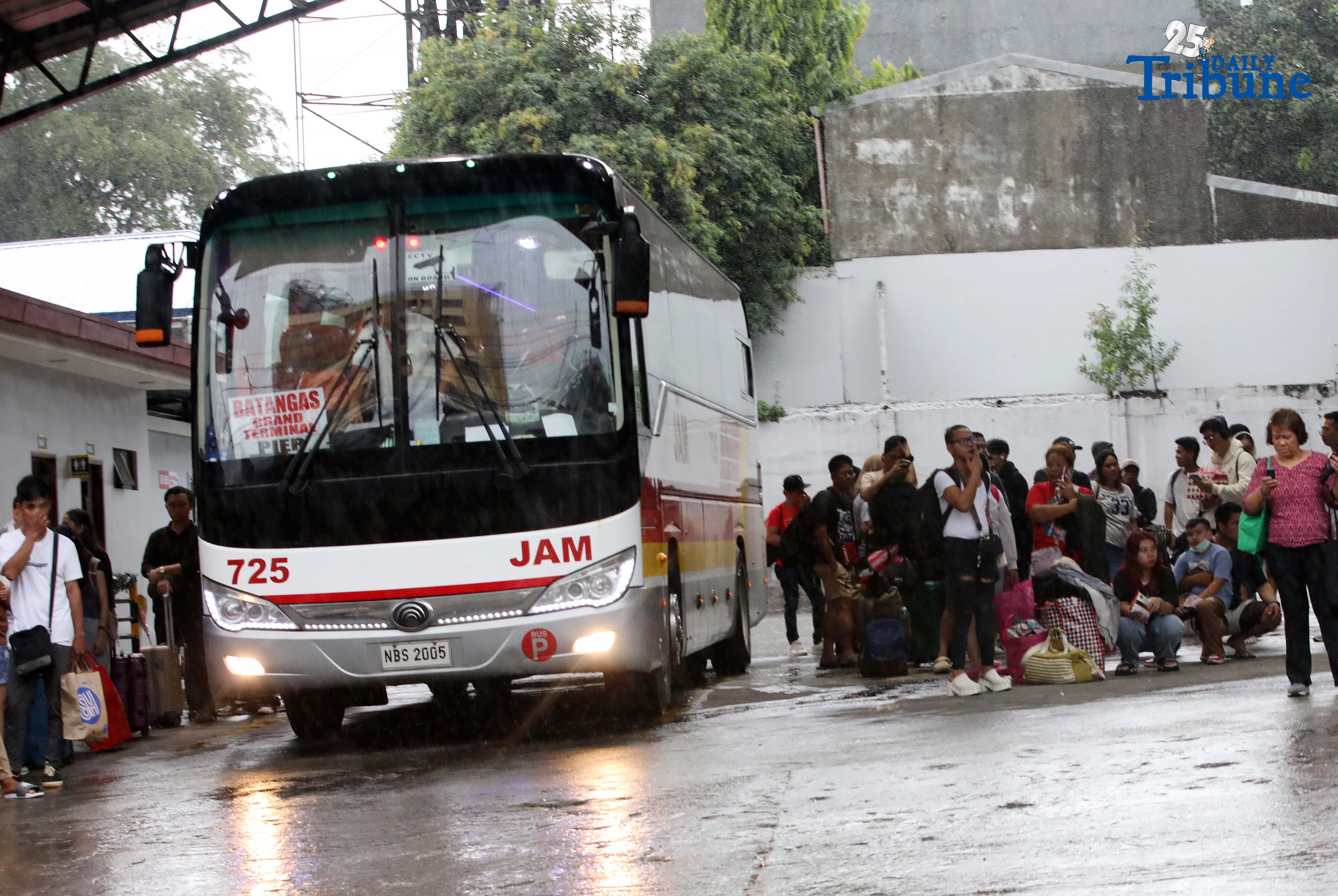 Passengers arrive early at Quezon City bus terminal