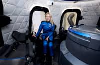 This handout photo obtain on December 20, 2025, from Blue Origin shows Michaela Benthaus, a German aerospace and mechatronics engineer at the European Space Agency, during training on Blue Origin New Shepard NS-37, which brings the passengers beyond the Karman line -- the internationally recognized boundary of space, in Van Horn, West Texas. A person who uses a wheelchair blasted off into space for the first time Saturday, taking a brief ride on a Blue Origin flight.