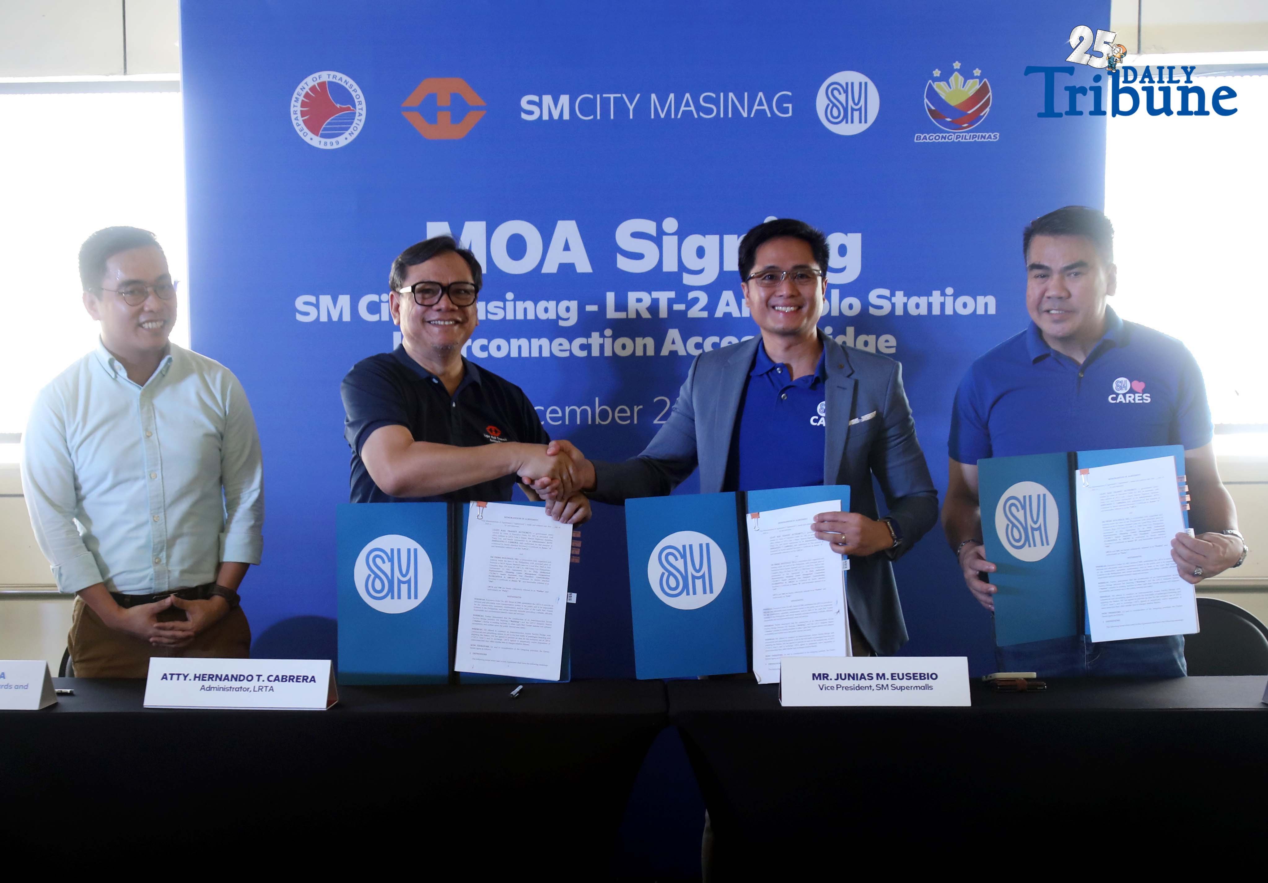 LRT-2, SM Masinag sign MOA for access bridge