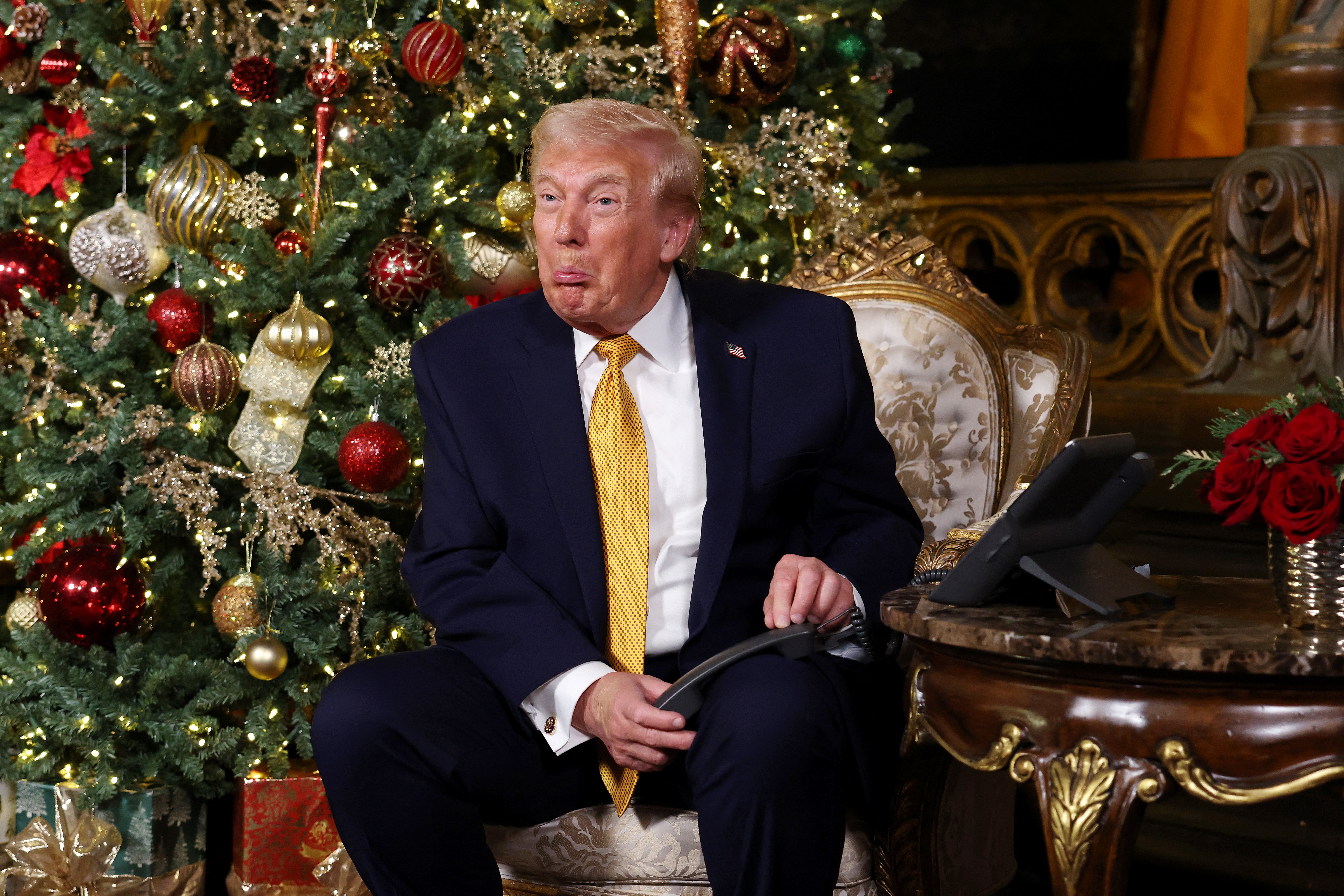 Trump greets Democrats