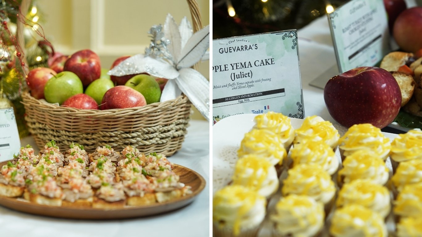 The Pinoy Christmas spread includes French apples